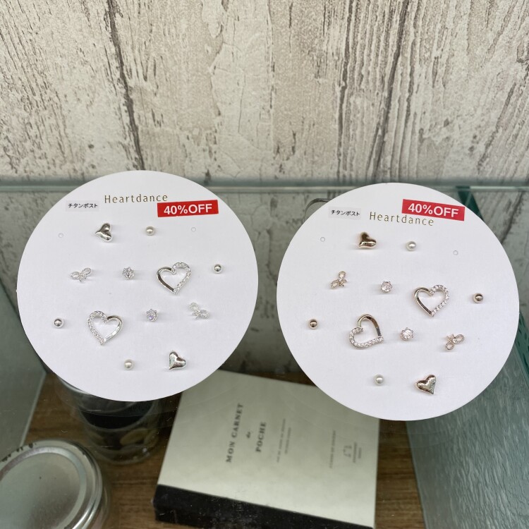 ハートストーン6ペアセットピアス💖