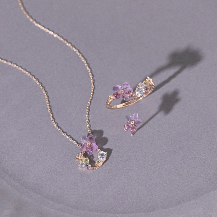 3月誕生花 スミレ ネックレス